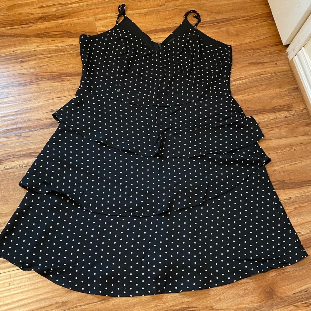 City Chic polka dot layered dress Size L/20 - Picture 4 of 12